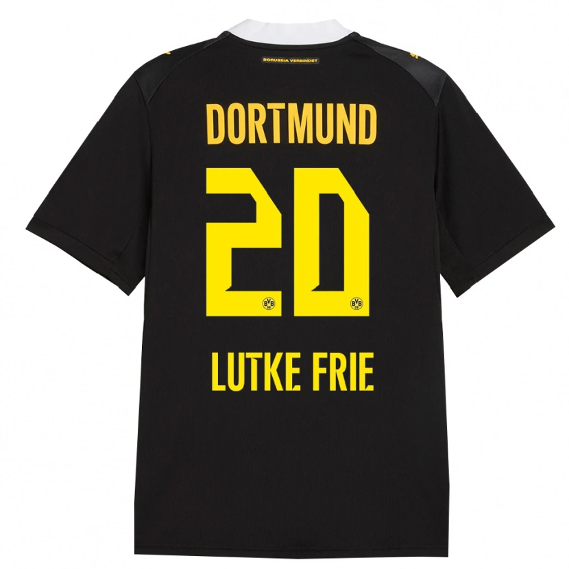 Danxen Homme Maillot Dennis Lutke-Frie #20 Noir Rouge Jaune Tenues Extérieur 2026/27 T-Shirt