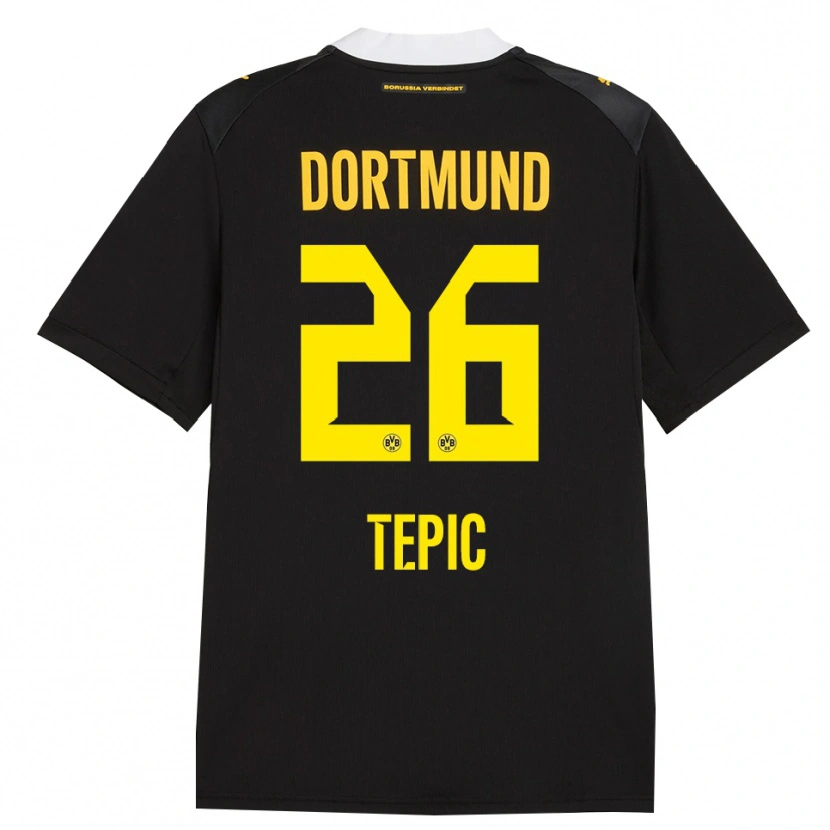 Danxen Homme Maillot Lyon Tepic #26 Noir Rouge Jaune Tenues Extérieur 2026/27 T-Shirt