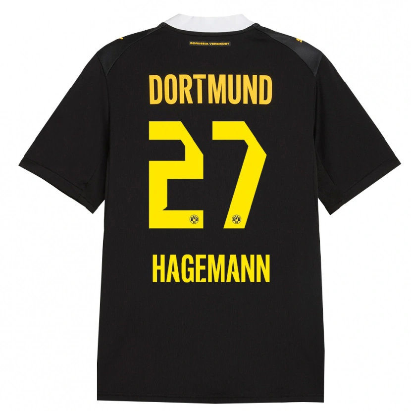 Danxen Homme Maillot Keron Hagemann #27 Noir Rouge Jaune Tenues Extérieur 2026/27 T-Shirt