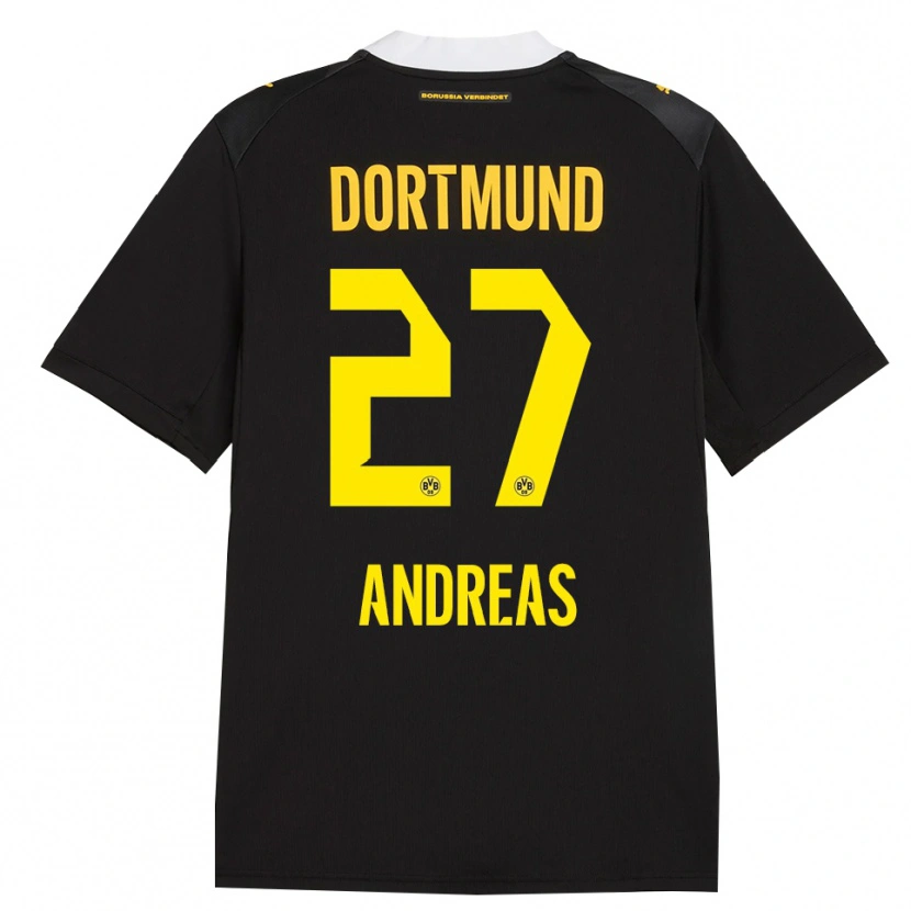 Danxen Homme Maillot Kuno Andreas #27 Noir Rouge Jaune Tenues Extérieur 2026/27 T-Shirt