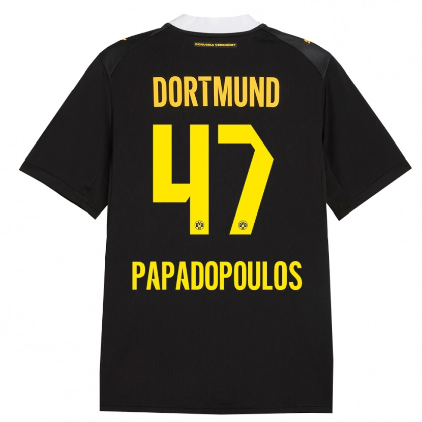 Danxen Homme Maillot Antonios Papadopoulos #47 Noir Rouge Jaune Tenues Extérieur 2026/27 T-Shirt