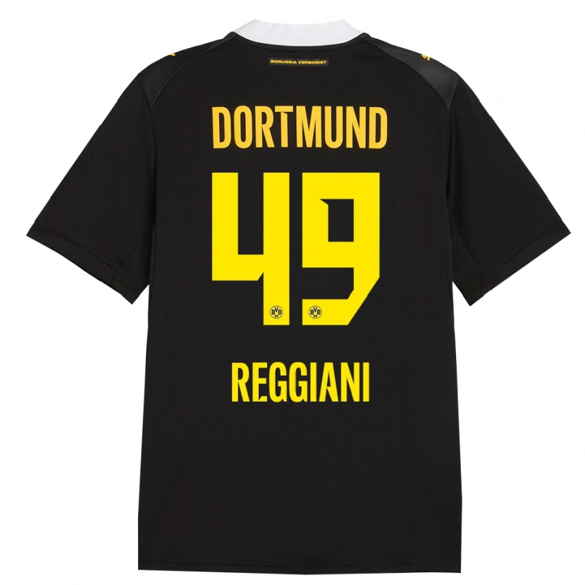 Danxen Homme Maillot Luca Reggiani #49 Noir Rouge Jaune Tenues Extérieur 2026/27 T-Shirt