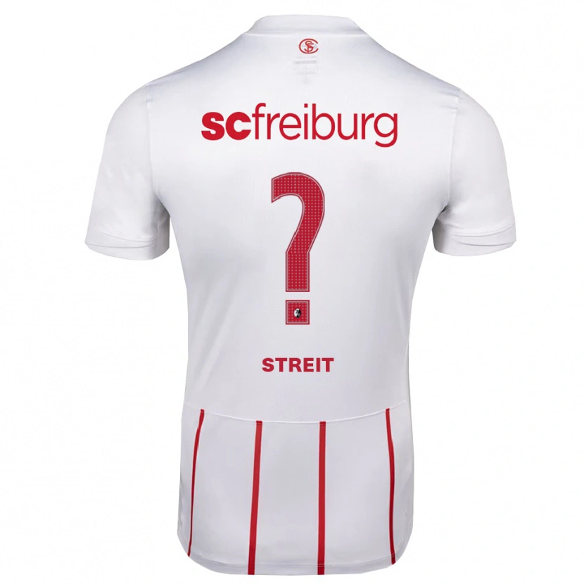 Danxen Homme Maillot Nils-Gregor Streit #0 Blanc Rouge Jaune Tenues Extérieur 2026/27 T-Shirt