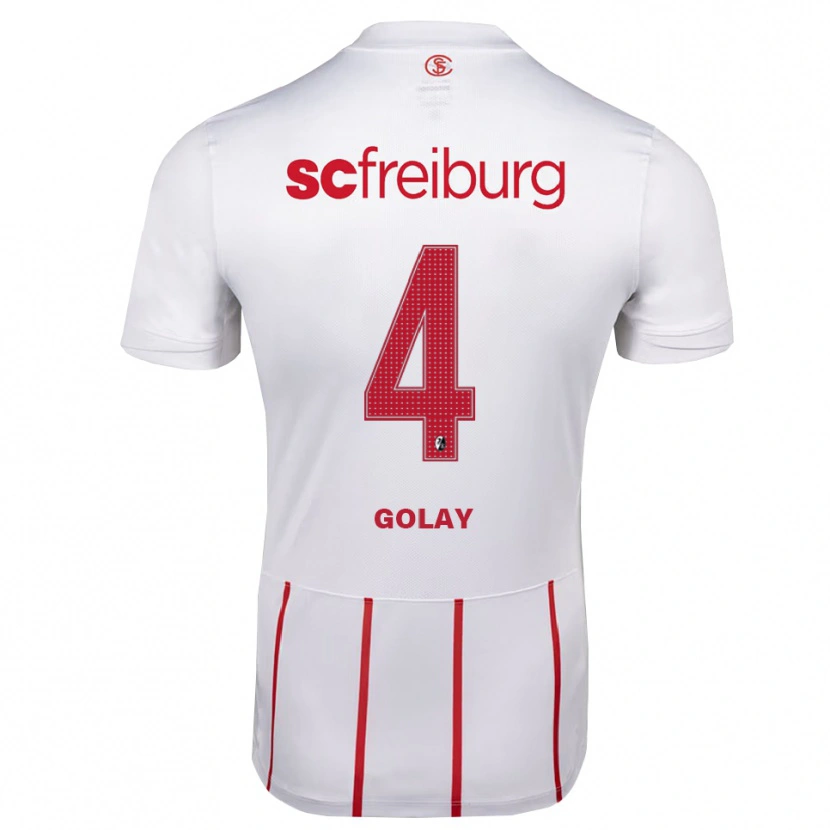 Danxen Homme Maillot Jonas Golay #4 Blanc Rouge Jaune Tenues Extérieur 2026/27 T-Shirt