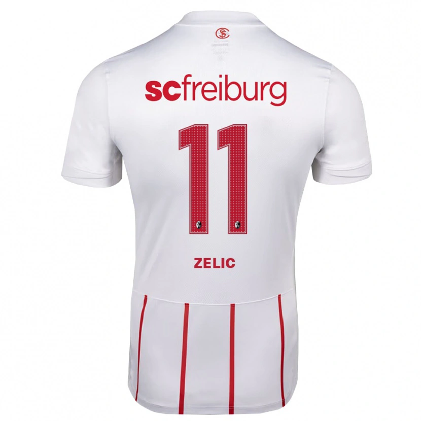 Danxen Homme Maillot Mateo Zelic #11 Blanc Rouge Jaune Tenues Extérieur 2026/27 T-Shirt