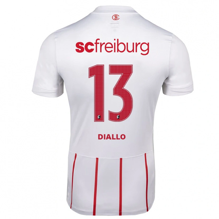 Danxen Homme Maillot Thierno Diallo #13 Blanc Rouge Jaune Tenues Extérieur 2026/27 T-Shirt