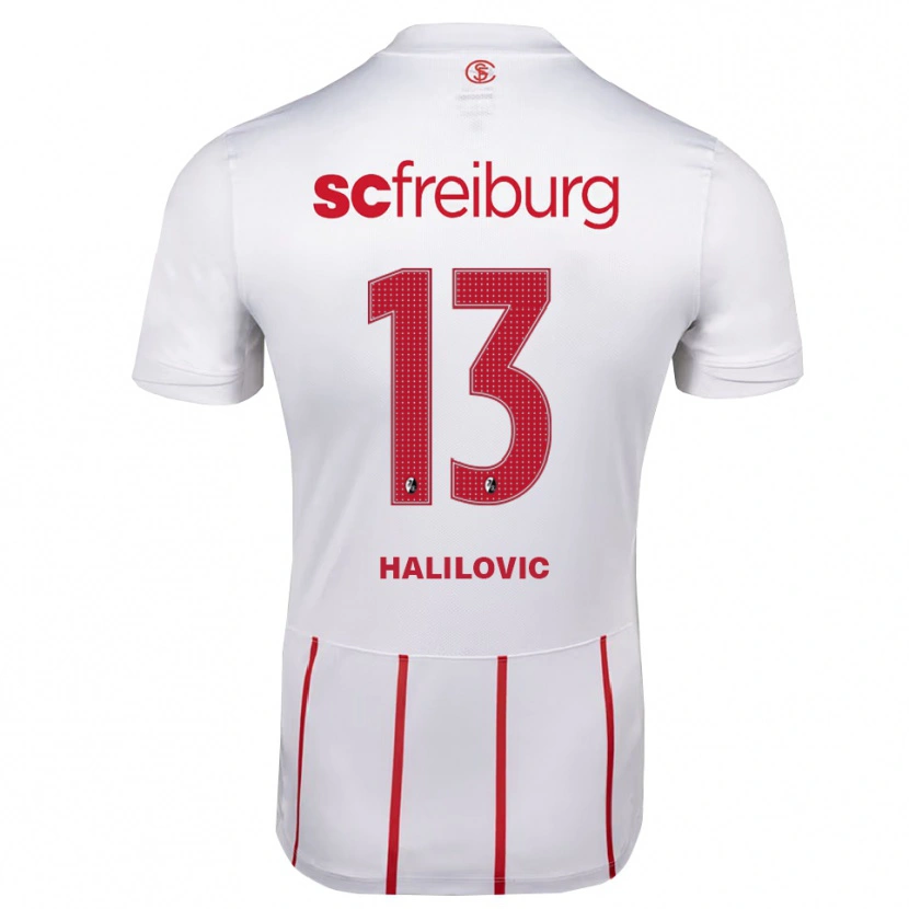 Danxen Homme Maillot Anel Halilovic #13 Blanc Rouge Jaune Tenues Extérieur 2026/27 T-Shirt