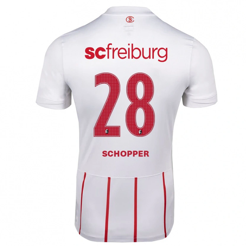Danxen Homme Maillot David Schopper #28 Blanc Rouge Jaune Tenues Extérieur 2026/27 T-Shirt