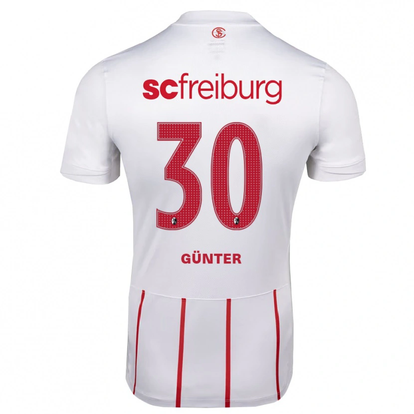 Danxen Homme Maillot Christian Günter #30 Blanc Rouge Jaune Tenues Extérieur 2026/27 T-Shirt