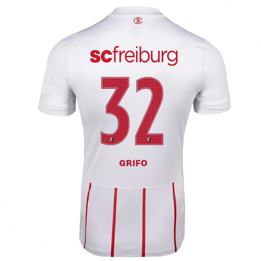 Danxen Homme Maillot Vincenzo Grifo #32 Blanc Rouge Jaune Tenues Extérieur 2026/27 T-Shirt