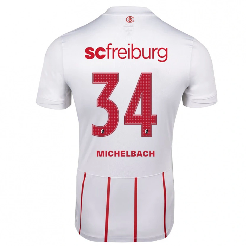 Danxen Homme Maillot Kilian Michelbach #34 Blanc Rouge Jaune Tenues Extérieur 2026/27 T-Shirt