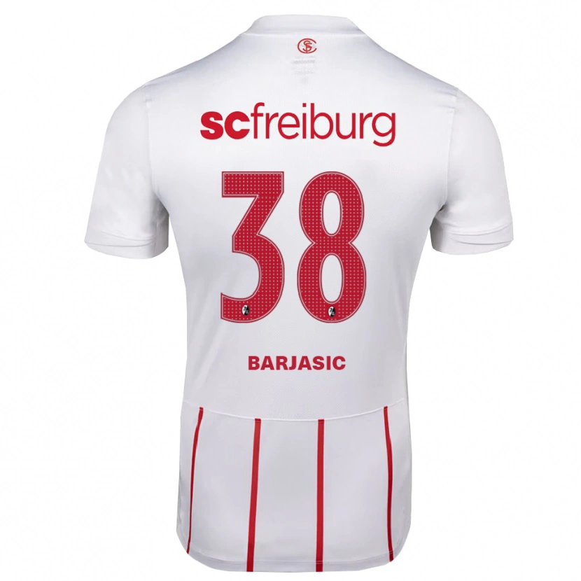 Danxen Homme Maillot Josip Barjasic #38 Blanc Rouge Jaune Tenues Extérieur 2026/27 T-Shirt