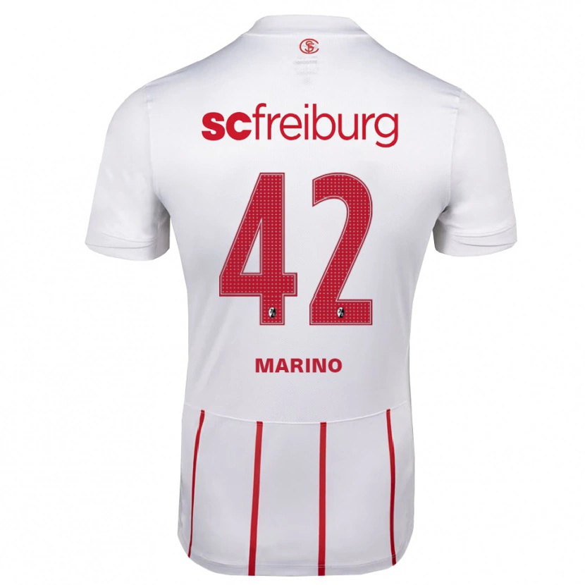 Danxen Homme Maillot Luca Marino #42 Blanc Rouge Jaune Tenues Extérieur 2026/27 T-Shirt