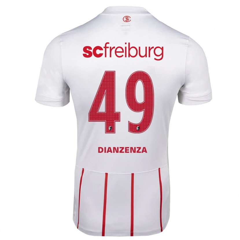 Danxen Homme Maillot Chrisdy Dianzenza #49 Blanc Rouge Jaune Tenues Extérieur 2026/27 T-Shirt