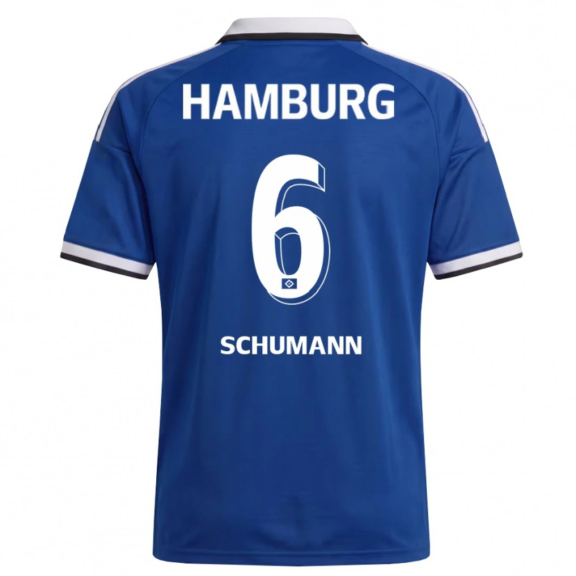 Danxen Homme Maillot Henri Schümann #6 Blanc Bleu Tenues Extérieur 2026/27 T-Shirt