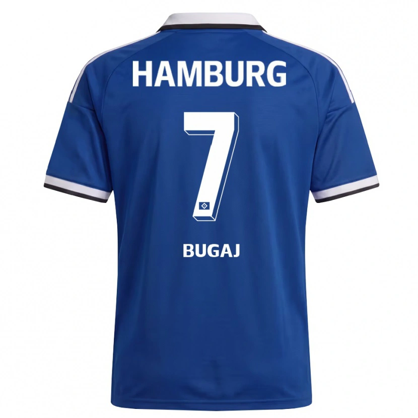 Danxen Homme Maillot Jan-Luca Bugaj #7 Blanc Bleu Tenues Extérieur 2026/27 T-Shirt