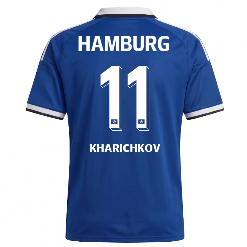 Danxen Homme Maillot Valentyn Kharichkov #11 Blanc Bleu Tenues Extérieur 2026/27 T-Shirt