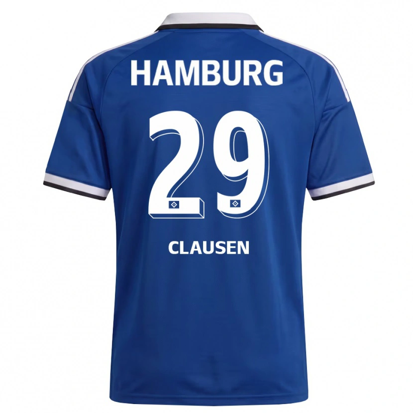 Danxen Homme Maillot Lina Clausen #29 Blanc Bleu Tenues Extérieur 2026/27 T-Shirt