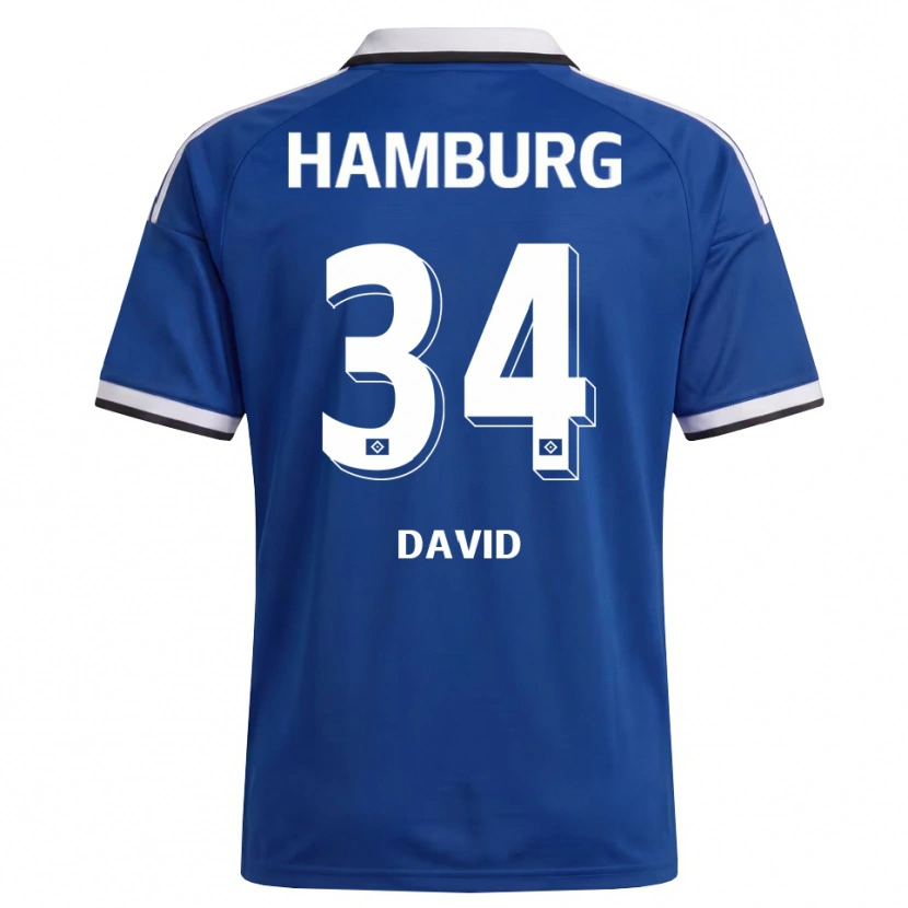 Danxen Homme Maillot Jonas David #34 Blanc Bleu Tenues Extérieur 2026/27 T-Shirt