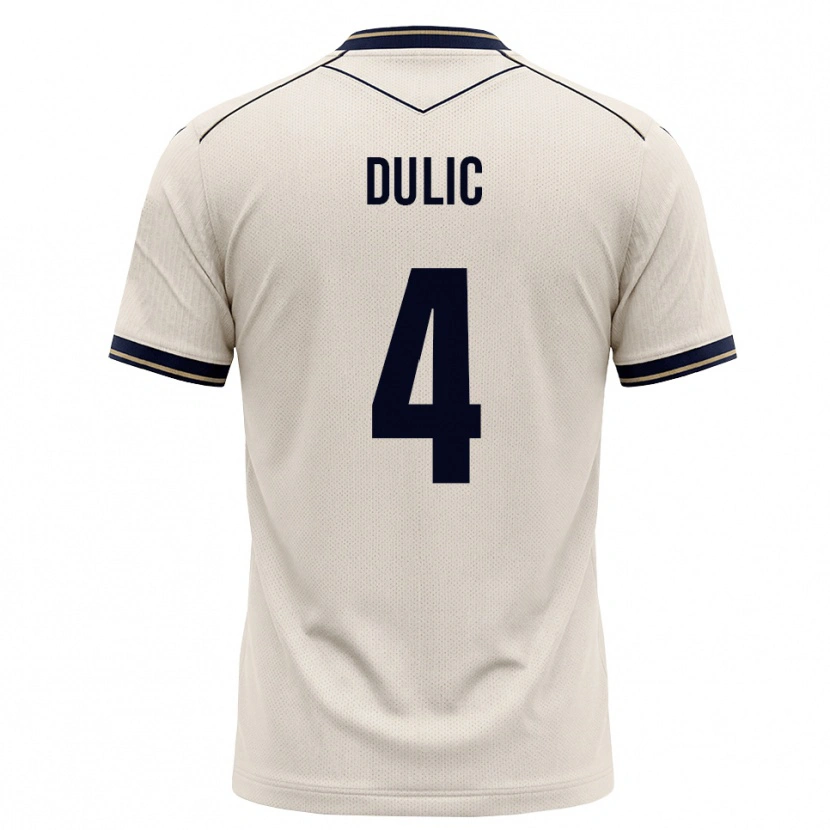 Danxen Homme Maillot Sean Dulic #4 Blanc Cassé Bleu Encre Tenues Extérieur 2026/27 T-Shirt