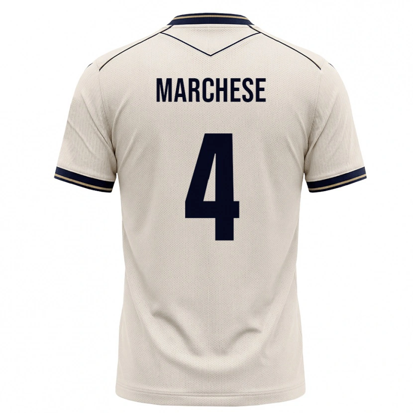 Danxen Homme Maillot Luca Marchese #4 Blanc Cassé Bleu Encre Tenues Extérieur 2026/27 T-Shirt