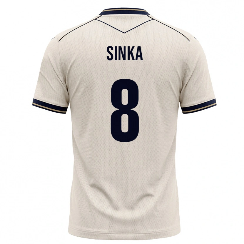 Danxen Homme Maillot Napsugár Sinka #8 Blanc Cassé Bleu Encre Tenues Extérieur 2026/27 T-Shirt