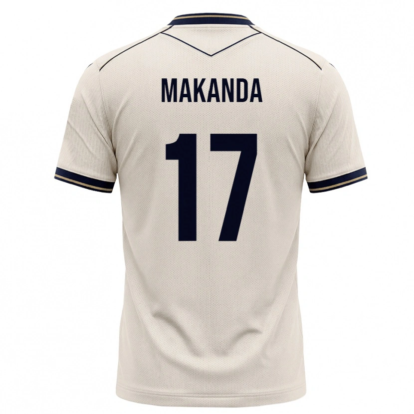 Danxen Homme Maillot Blessing Makanda #17 Blanc Cassé Bleu Encre Tenues Extérieur 2026/27 T-Shirt