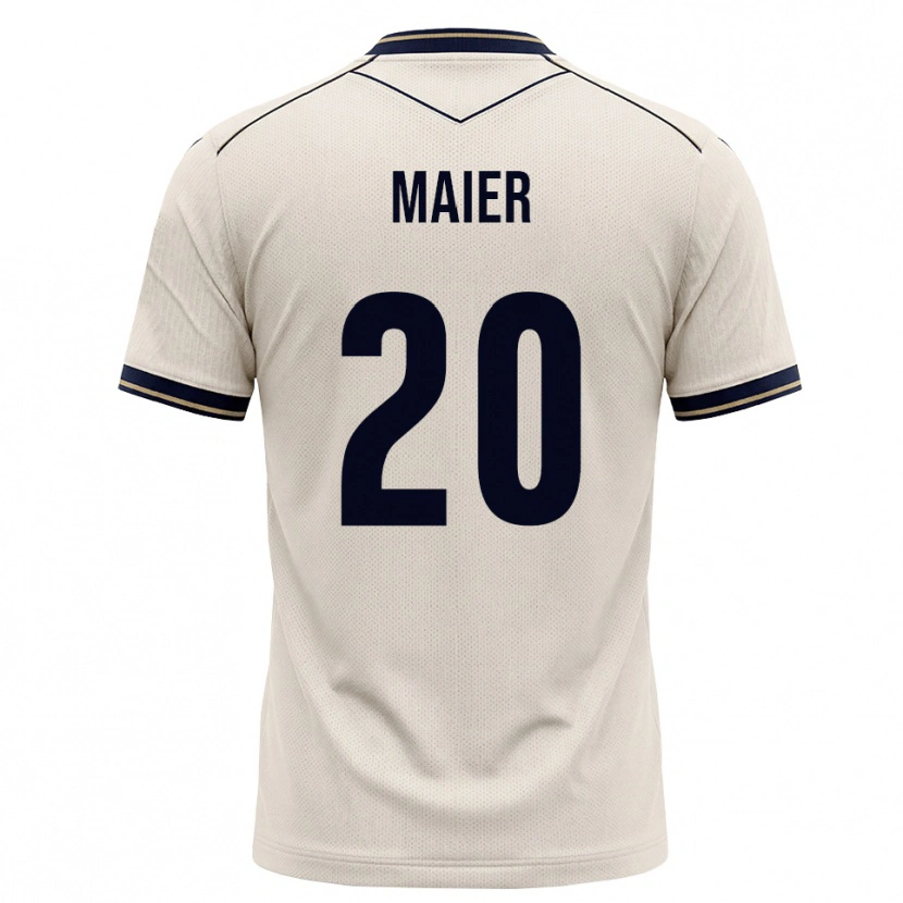 Danxen Homme Maillot Leonie Maier #20 Blanc Cassé Bleu Encre Tenues Extérieur 2026/27 T-Shirt