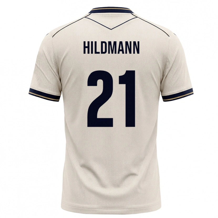 Danxen Homme Maillot Timo Hildmann #21 Blanc Cassé Bleu Encre Tenues Extérieur 2026/27 T-Shirt