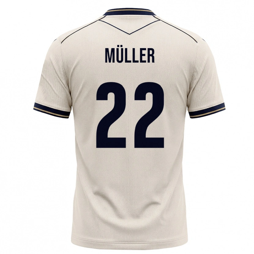 Danxen Homme Maillot Tim Müller #22 Blanc Cassé Bleu Encre Tenues Extérieur 2026/27 T-Shirt