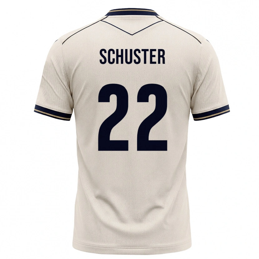 Danxen Homme Maillot Julian Schuster #22 Blanc Cassé Bleu Encre Tenues Extérieur 2026/27 T-Shirt