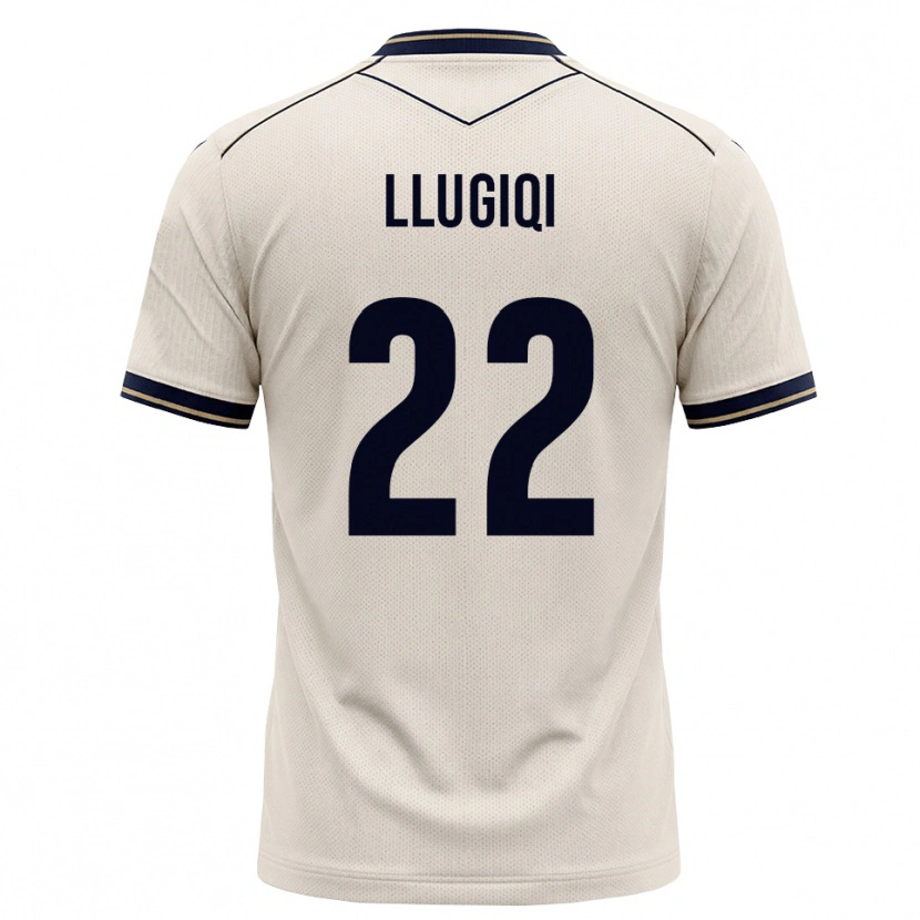 Danxen Homme Maillot Arian Llugiqi #22 Blanc Cassé Bleu Encre Tenues Extérieur 2026/27 T-Shirt
