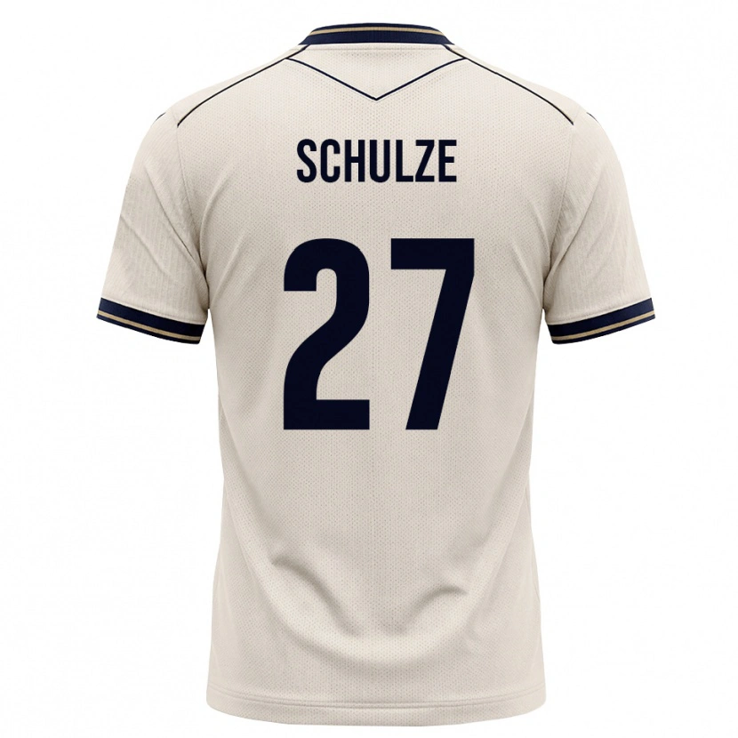 Danxen Homme Maillot Louis Schulze #27 Blanc Cassé Bleu Encre Tenues Extérieur 2026/27 T-Shirt
