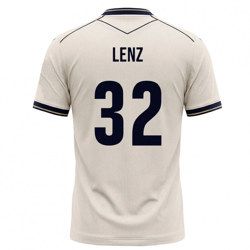 Danxen Homme Maillot Cajetan Lenz #32 Blanc Cassé Bleu Encre Tenues Extérieur 2026/27 T-Shirt