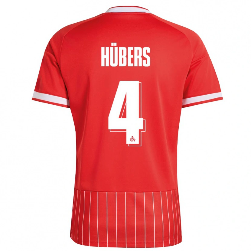 Danxen Homme Maillot Timo Hübers #4 Rouge Blanc Vert Tenues Extérieur 2026/27 T-Shirt