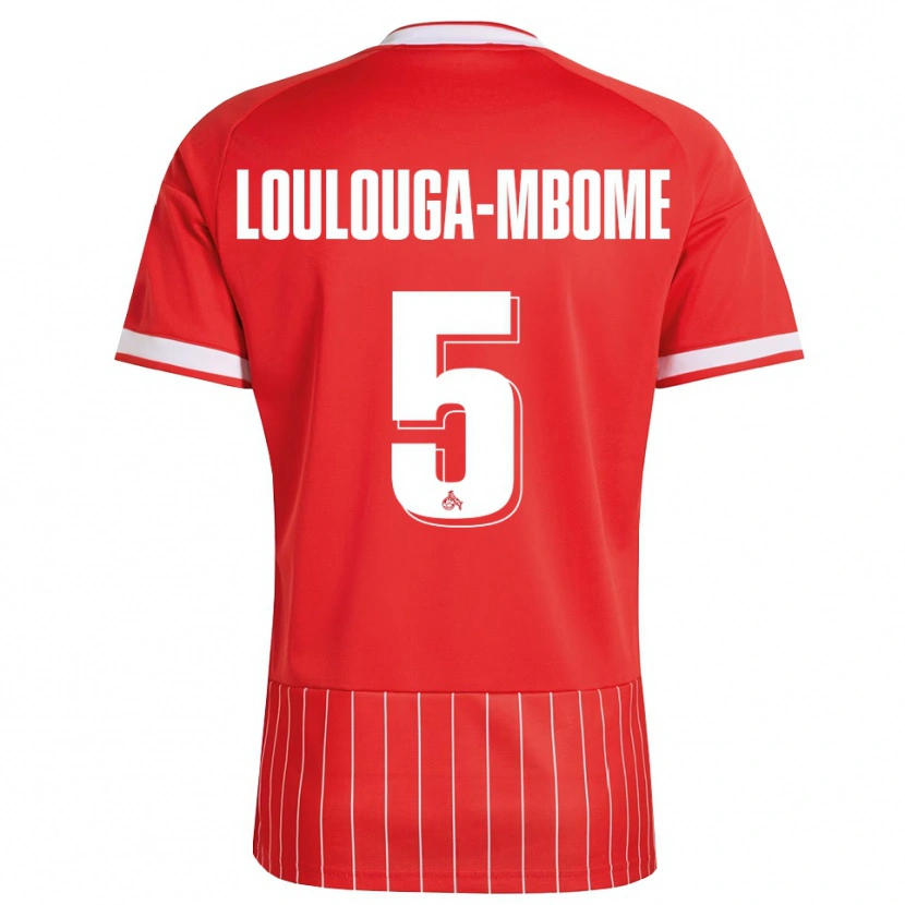 Danxen Homme Maillot Pascal Loulouga-Mbome #5 Rouge Blanc Vert Tenues Extérieur 2026/27 T-Shirt