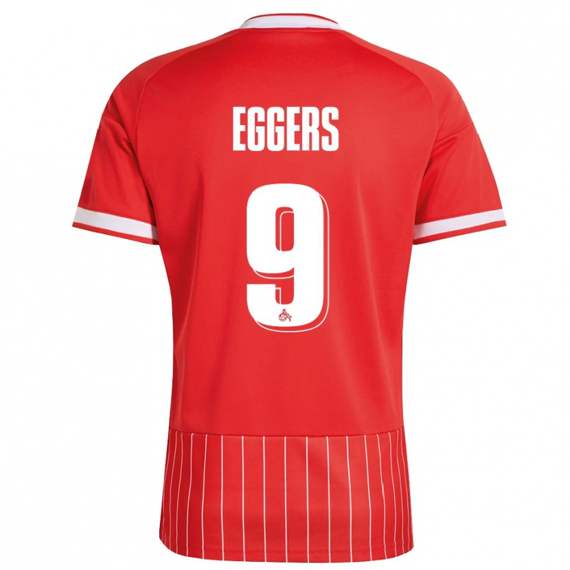 Danxen Homme Maillot Milian Eggers #9 Rouge Blanc Vert Tenues Extérieur 2026/27 T-Shirt