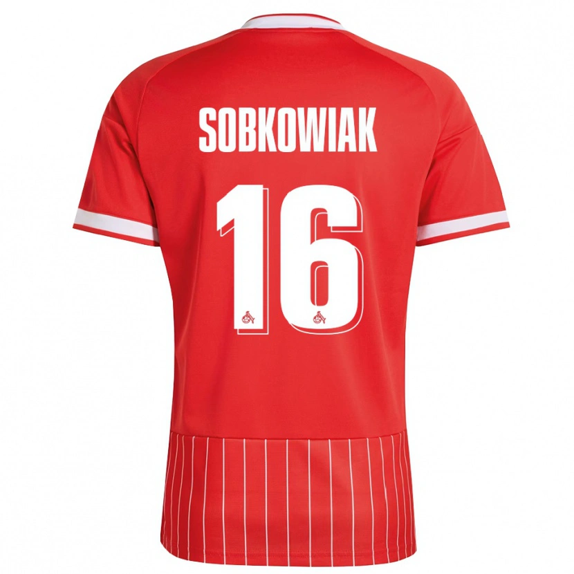 Danxen Homme Maillot Jannis Sobkowiak #16 Rouge Blanc Vert Tenues Extérieur 2026/27 T-Shirt