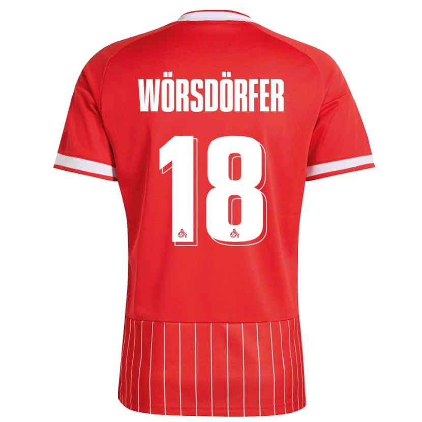Danxen Homme Maillot Len Wörsdörfer #18 Rouge Blanc Vert Tenues Extérieur 2026/27 T-Shirt
