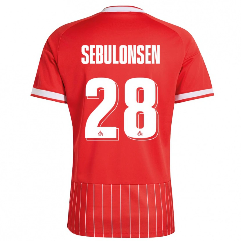 Danxen Homme Maillot Sebastian Sebulonsen #28 Rouge Blanc Vert Tenues Extérieur 2026/27 T-Shirt