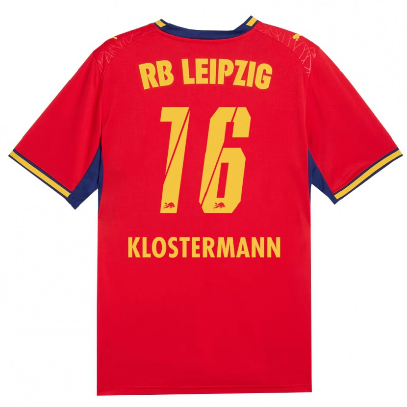 Danxen Homme Maillot Lukas Klostermann #16 Rouge Jaune Bleu Roi Tenues Extérieur 2026/27 T-Shirt