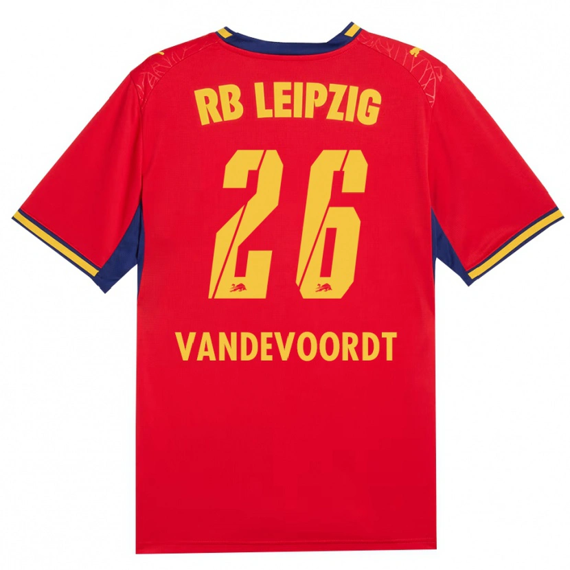 Danxen Homme Maillot Maarten Vandevoordt #26 Rouge Jaune Bleu Roi Tenues Extérieur 2026/27 T-Shirt