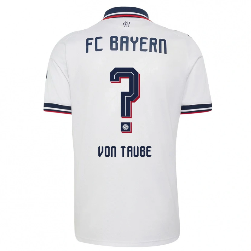 Danxen Homme Maillot Nikolas Von Taube #0 Blanc Gris Rouge Tenues Extérieur 2026/27 T-Shirt