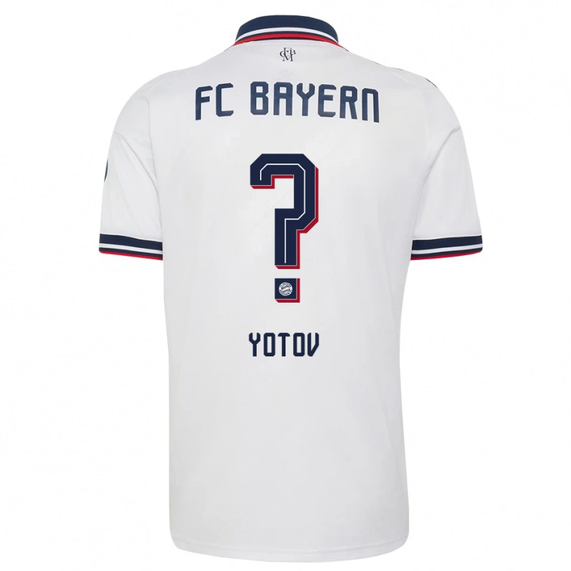 Danxen Homme Maillot Valentin Yotov #0 Blanc Gris Rouge Tenues Extérieur 2026/27 T-Shirt