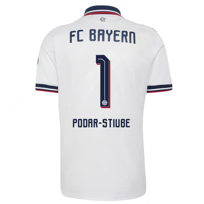 Danxen Homme Maillot David Podar-Stiube #1 Blanc Gris Rouge Tenues Extérieur 2026/27 T-Shirt