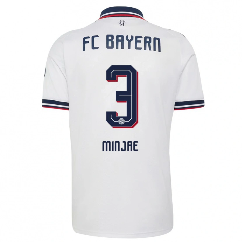 Danxen Homme Maillot Min-Jae Kim #3 Blanc Gris Rouge Tenues Extérieur 2026/27 T-Shirt