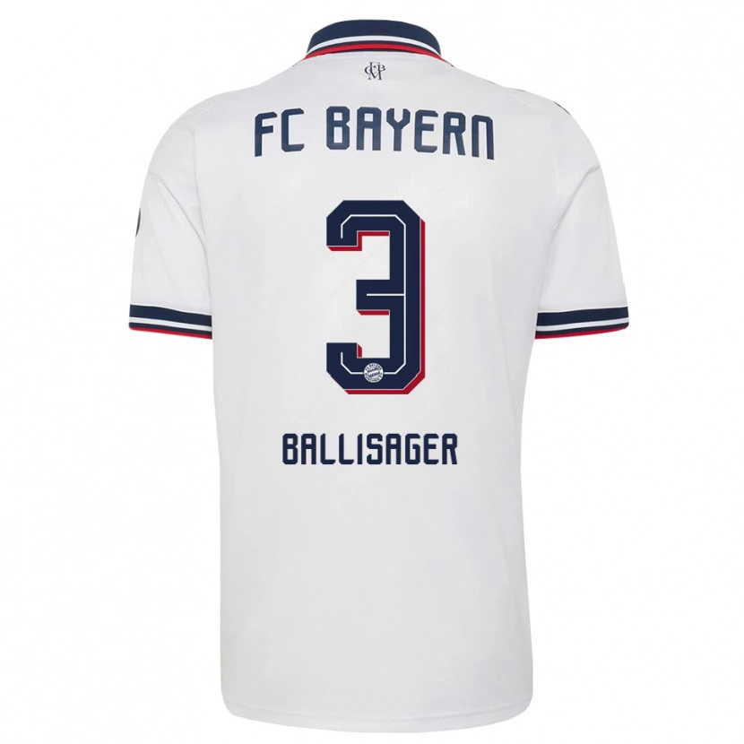 Danxen Homme Maillot Stine Ballisager #3 Blanc Gris Rouge Tenues Extérieur 2026/27 T-Shirt
