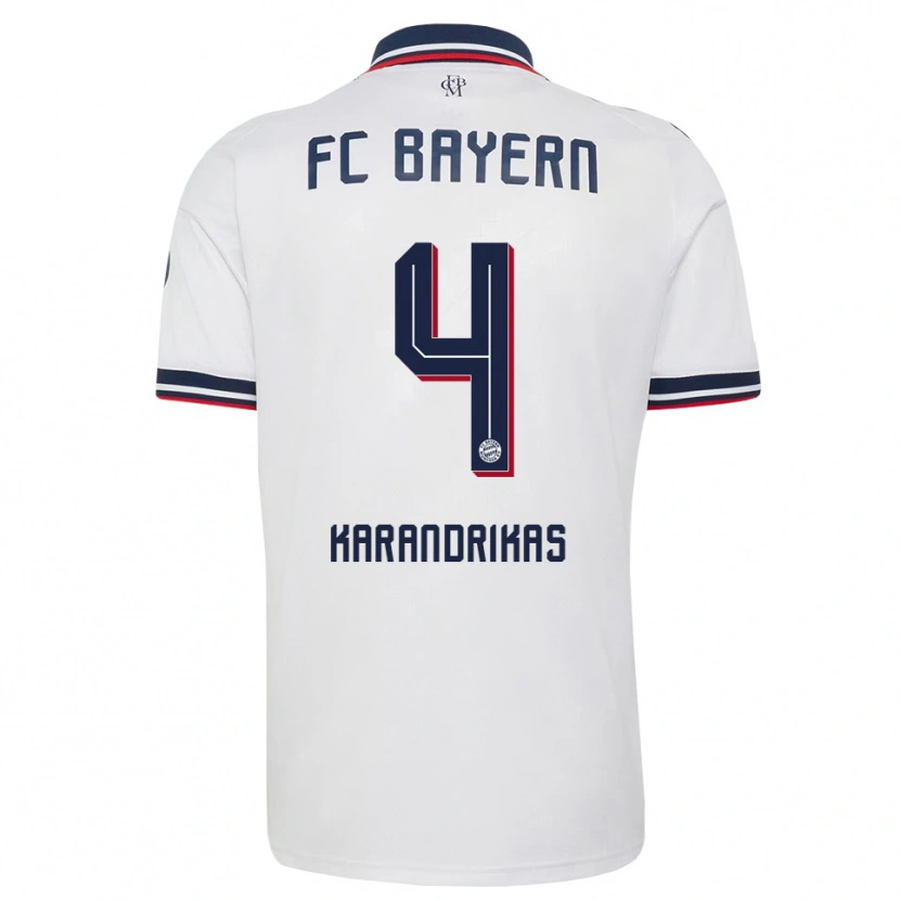 Danxen Homme Maillot Konstantinos Karandrikas #4 Blanc Gris Rouge Tenues Extérieur 2026/27 T-Shirt