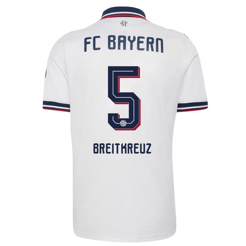 Danxen Homme Maillot Steve Breitkreuz #5 Blanc Gris Rouge Tenues Extérieur 2026/27 T-Shirt