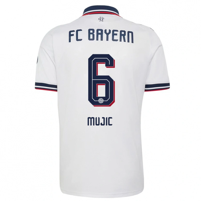 Danxen Homme Maillot Tarik Mujic #6 Blanc Gris Rouge Tenues Extérieur 2026/27 T-Shirt